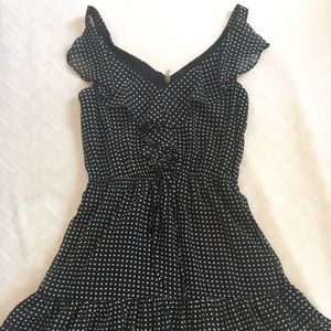 Back and white polka-dot ruffled dress